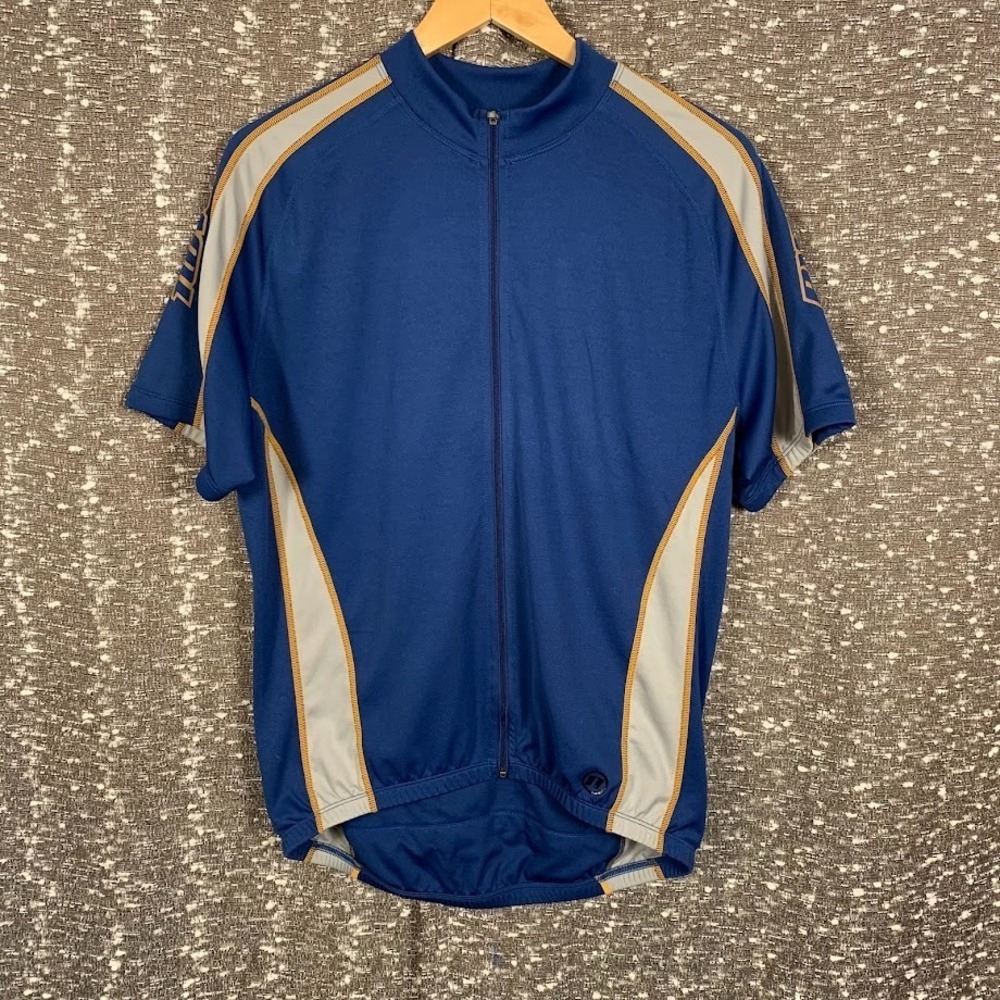 Novara Blue Athletic Cycling Jersey‎ Short Sleeve Full Zip Men's Medium